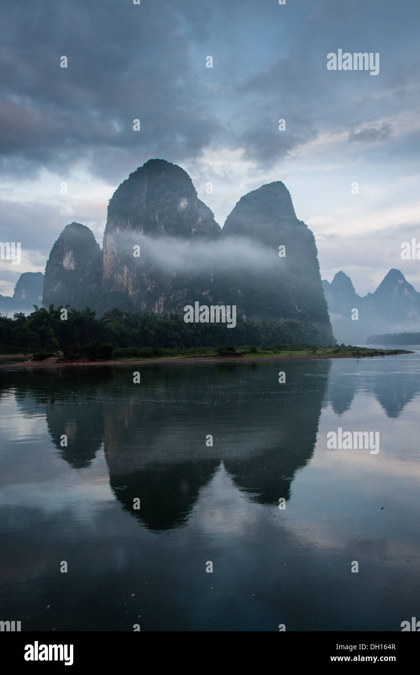 Dawn over the Li River, China Stock Photo