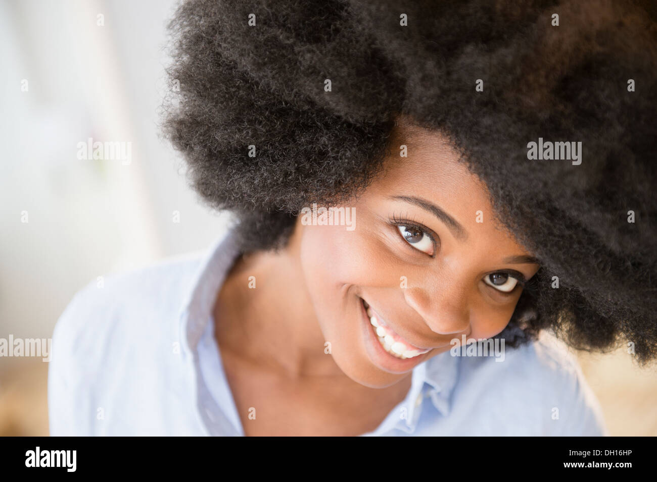 Mixed race woman smiling Stock Photo