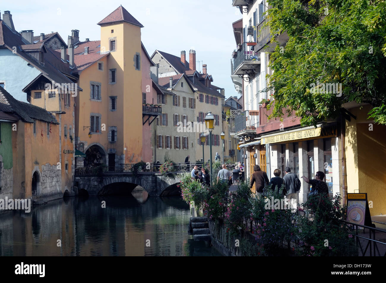View of Annecy and Palais de I’lle Stock Photo