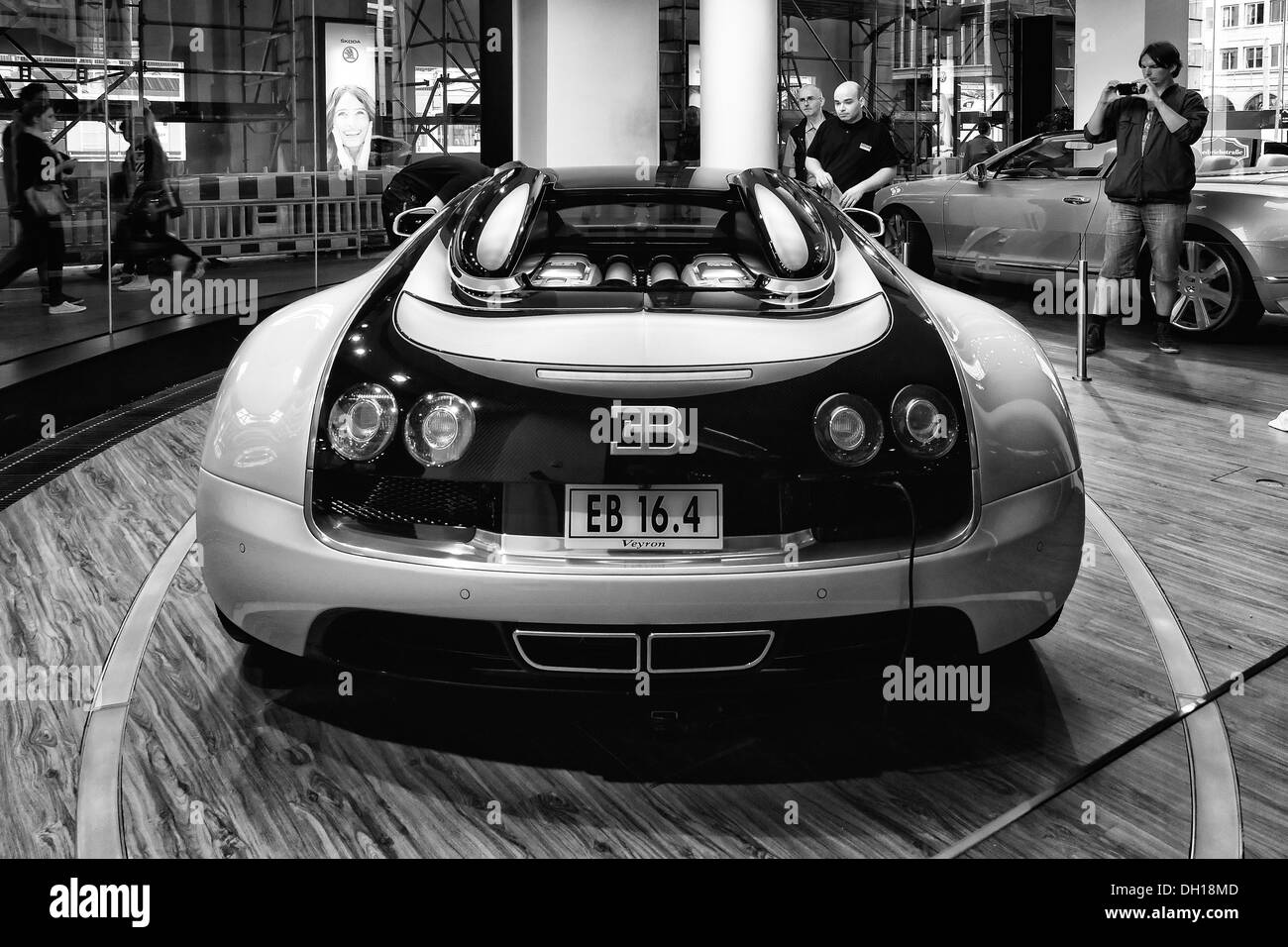 Bugatti Veyron EB 16.4 Black and White Stock Photo