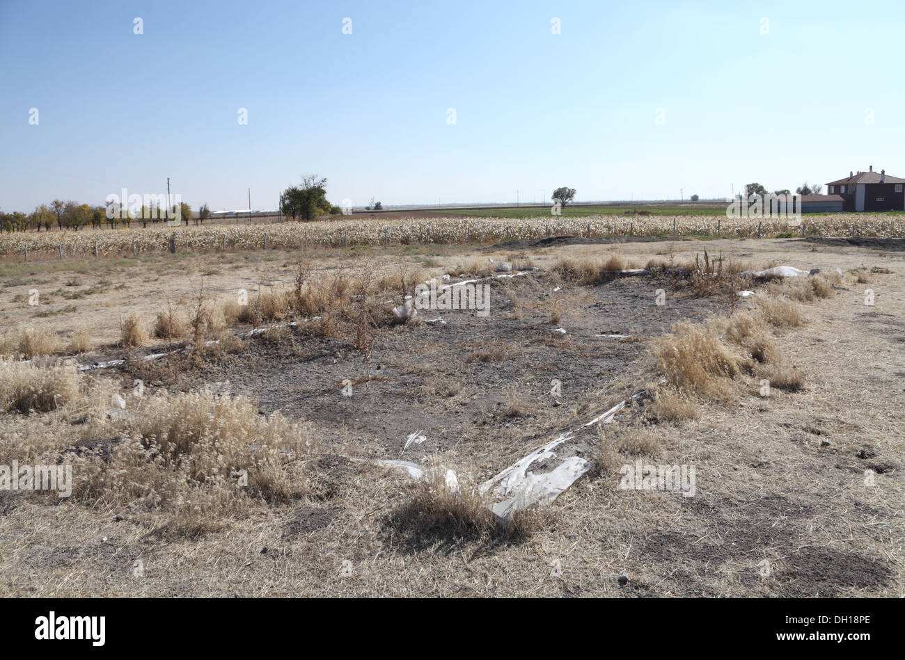 Archaeological site under excavation of neolithic Boncuklu, 1,000 years older than nearby Catalhoyuk in the Karatay district of Konya Province, Turkey Stock Photo