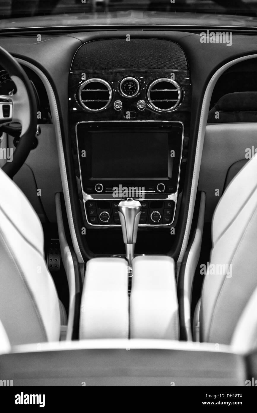 Cab Bentley Continental GT. Black and White Stock Photo