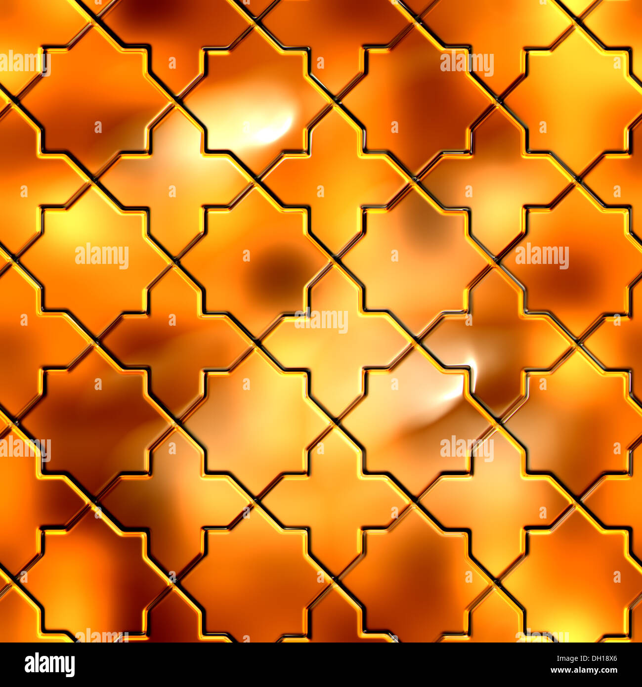 Golden Pattern. Seamless Tileable Texture. Stock Photo