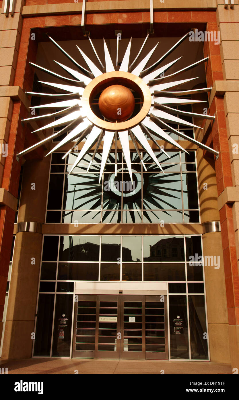 entrance to city hall phoenix arizona az united states downtown building langdon wilson calvin goode municipal Stock Photo
