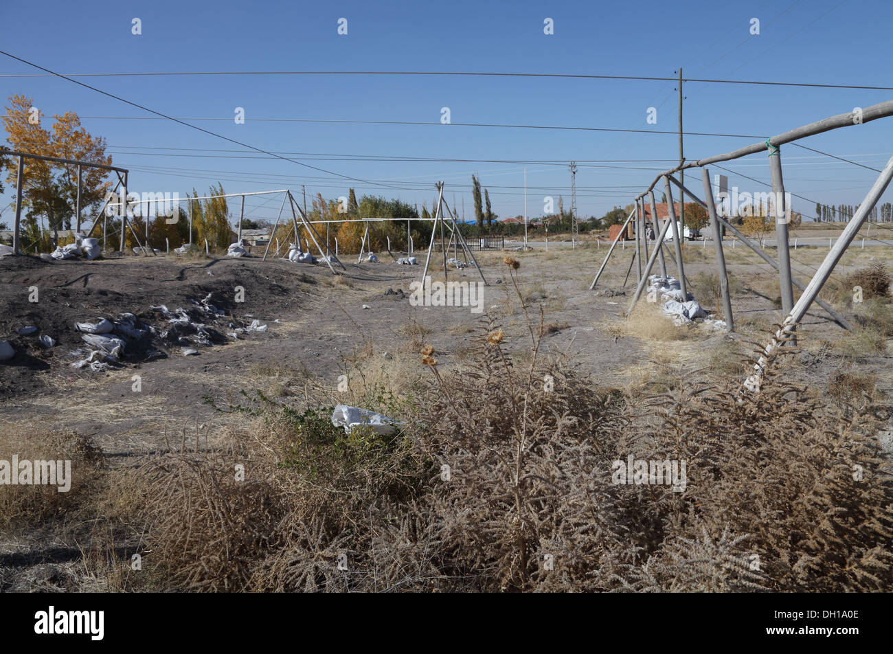 Archaeological excavation of neolithic site of Boncuklu, Hayiroglu, Karatay district, Konya province, central Turkey Stock Photo