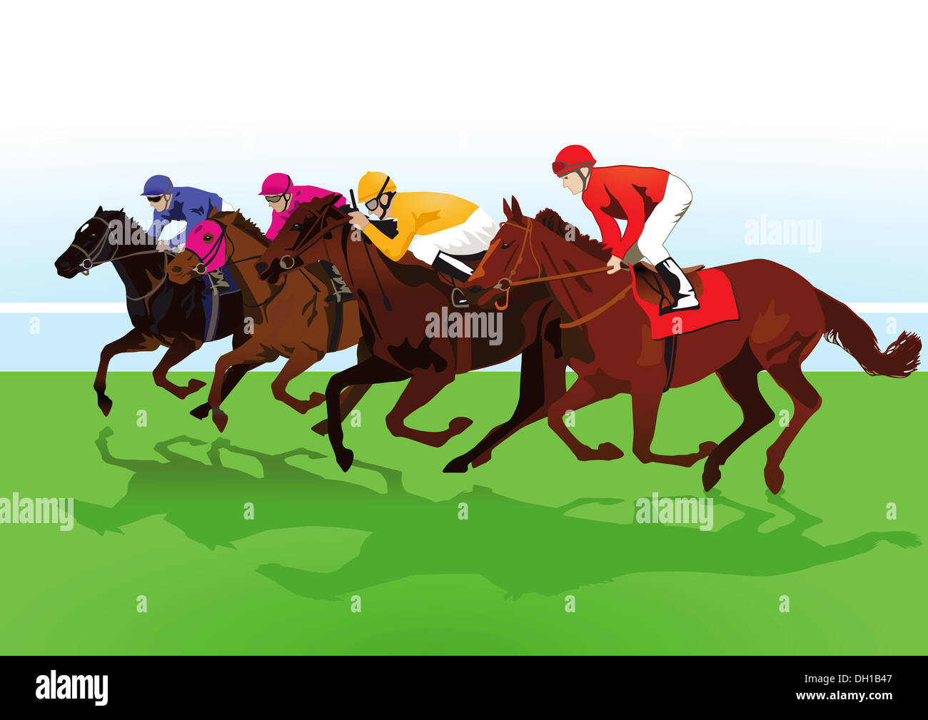 racehorses Stock Photo