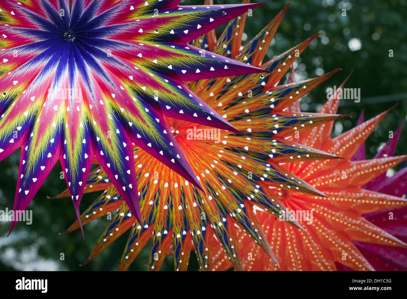 Multicoloured star lantern diwali festival dadar Mumbai Maharashtra India Asia Stock Photo
