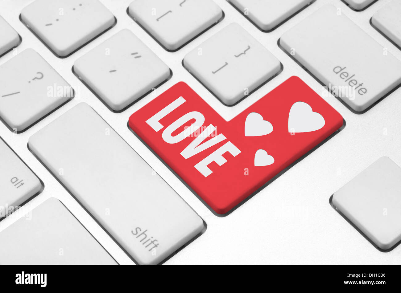 Love key on the computer keyboard Stock Photo - Alamy