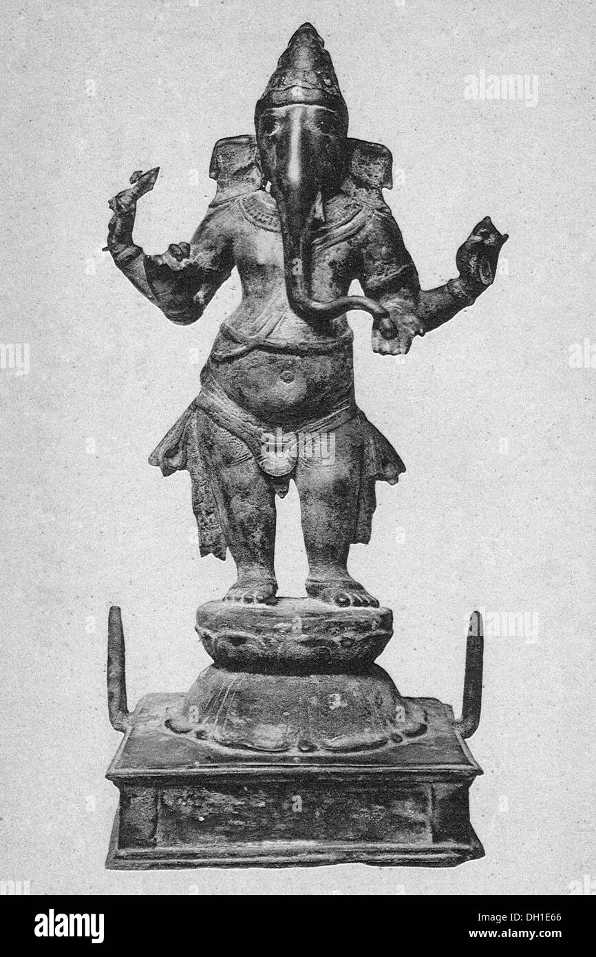 old antique ganesh sculpture in madras museum tamil nadi India Stock Photo