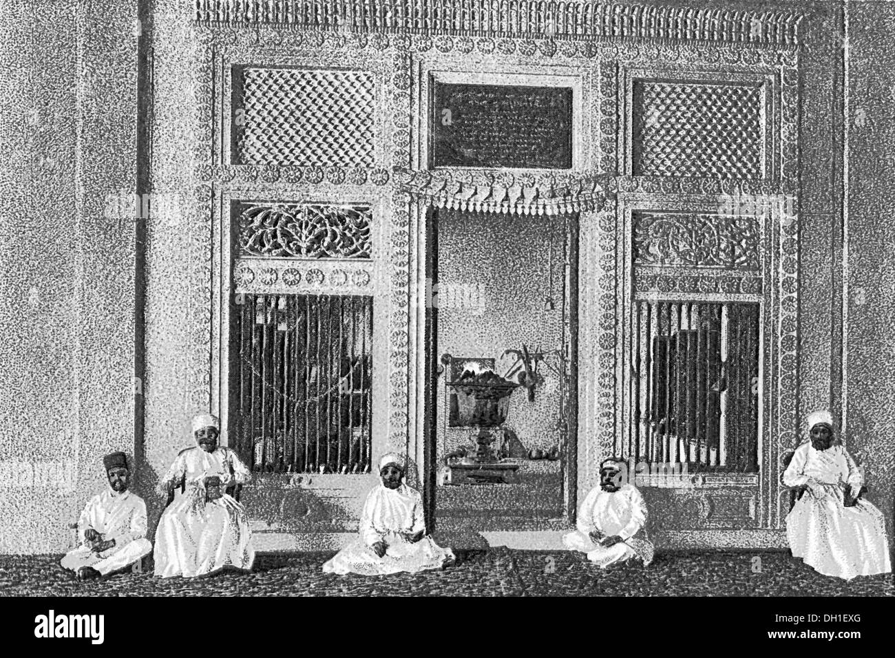 old vintage photo of inside Parsi Fire Temple mumbai maharashtra India Stock Photo