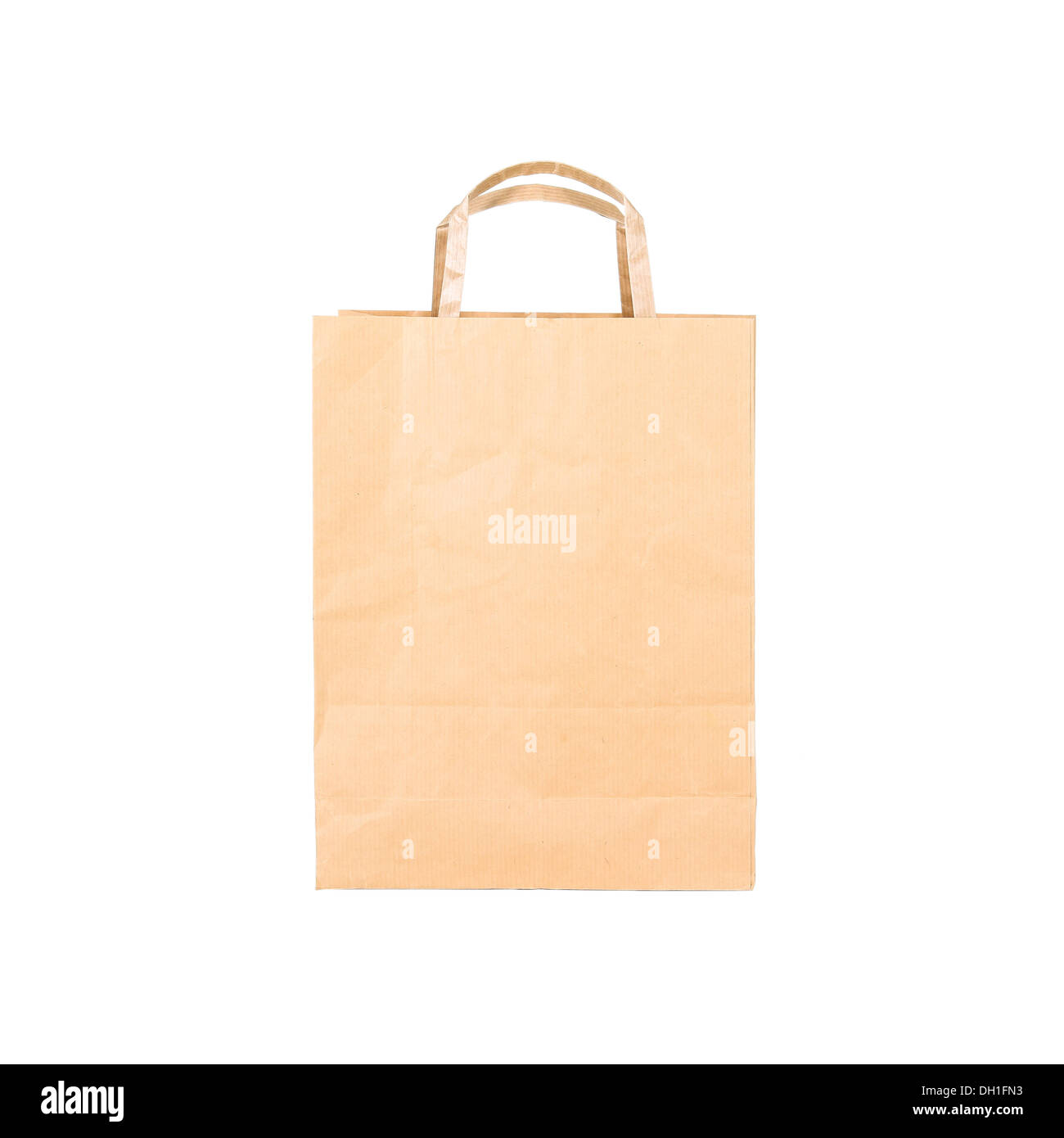 Recycle brown paper bag, closeup on white Stock Photo Alamy