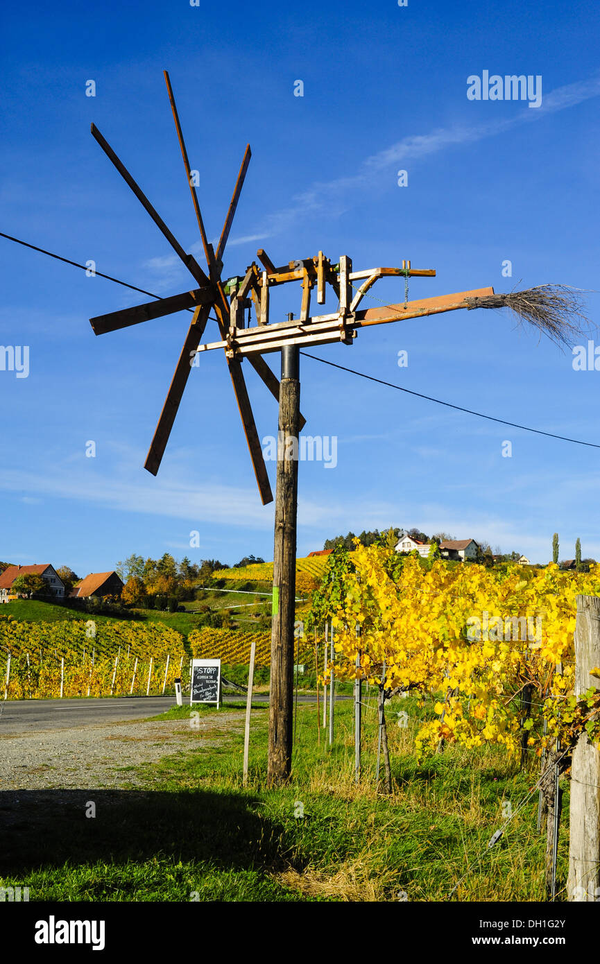 Suedsteirische Weinstrasse, Southern Styria wine route in autumn, Austria, Styria, Southern Styria, Glanz Stock Photo