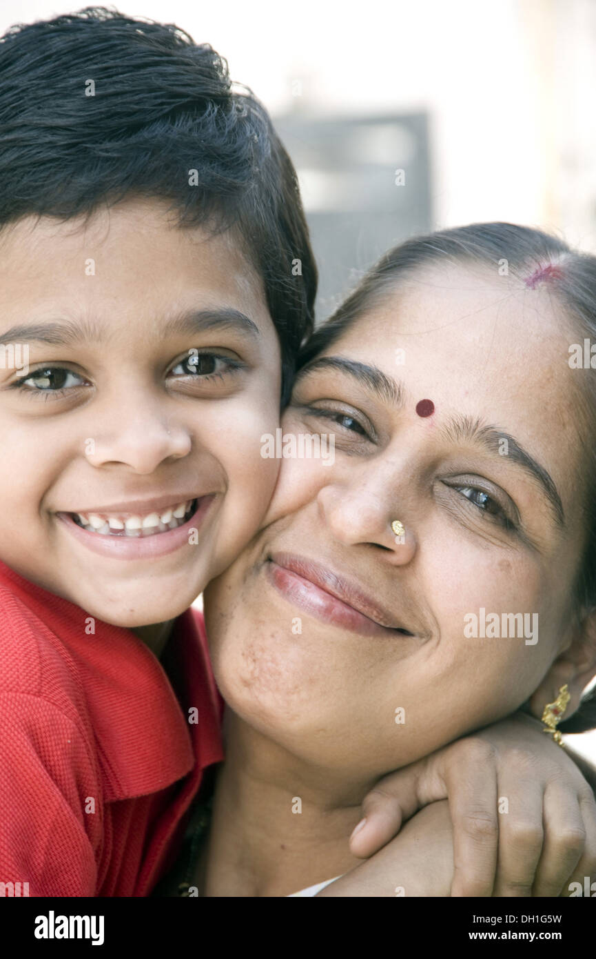 indian mother son embracing loving child India MR707C and MR707C1 Stock Photo Alamy