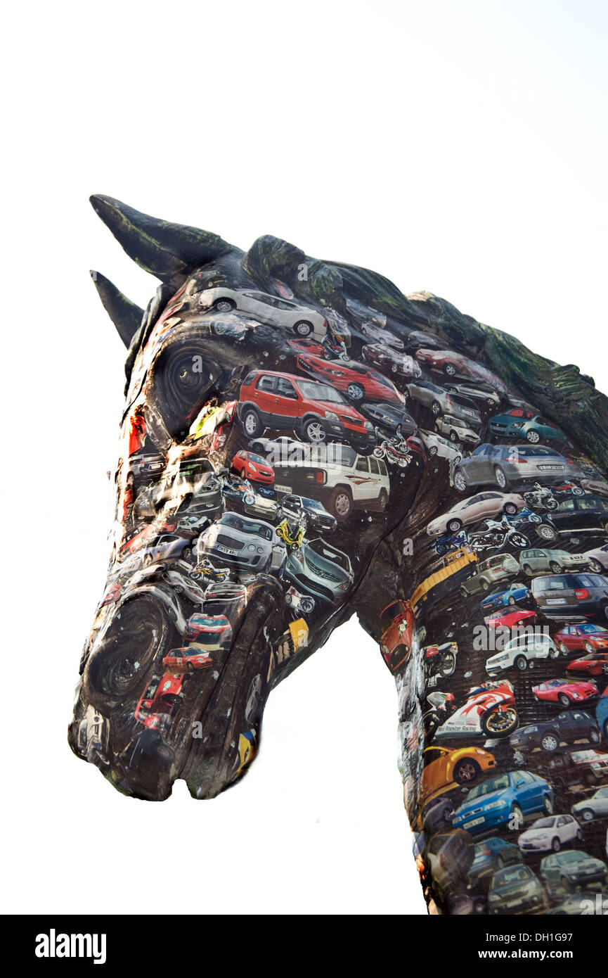 Black horse sculpture kala ghoda hires stock photography and images