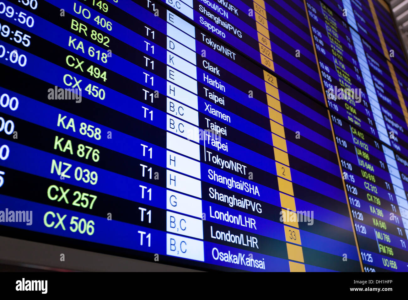 Airport arrival board in airport terminal. Travel concept Stock Photo ...