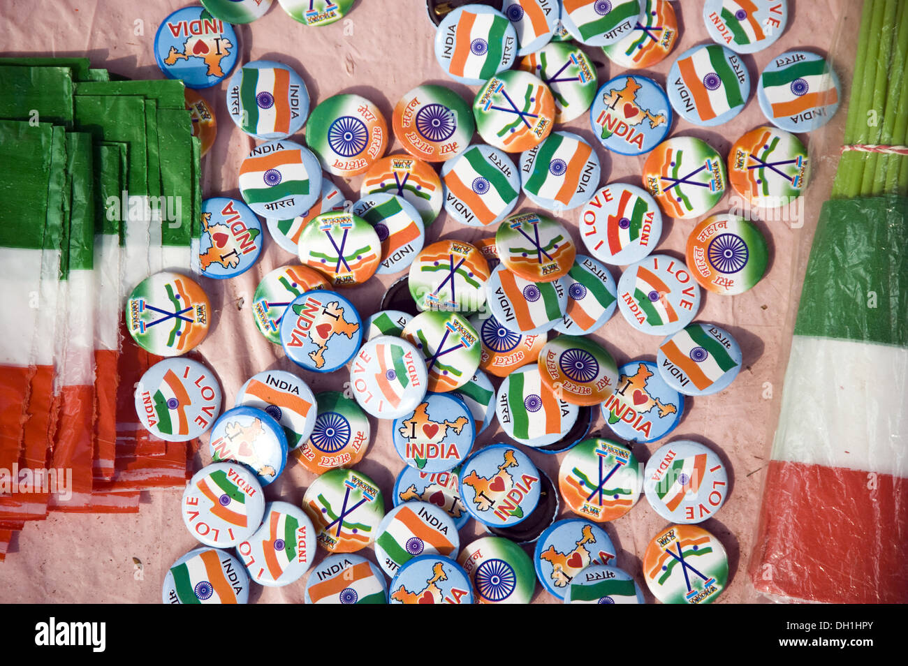 I love India badges at ramlila maidan new delhi India Asia Stock Photo