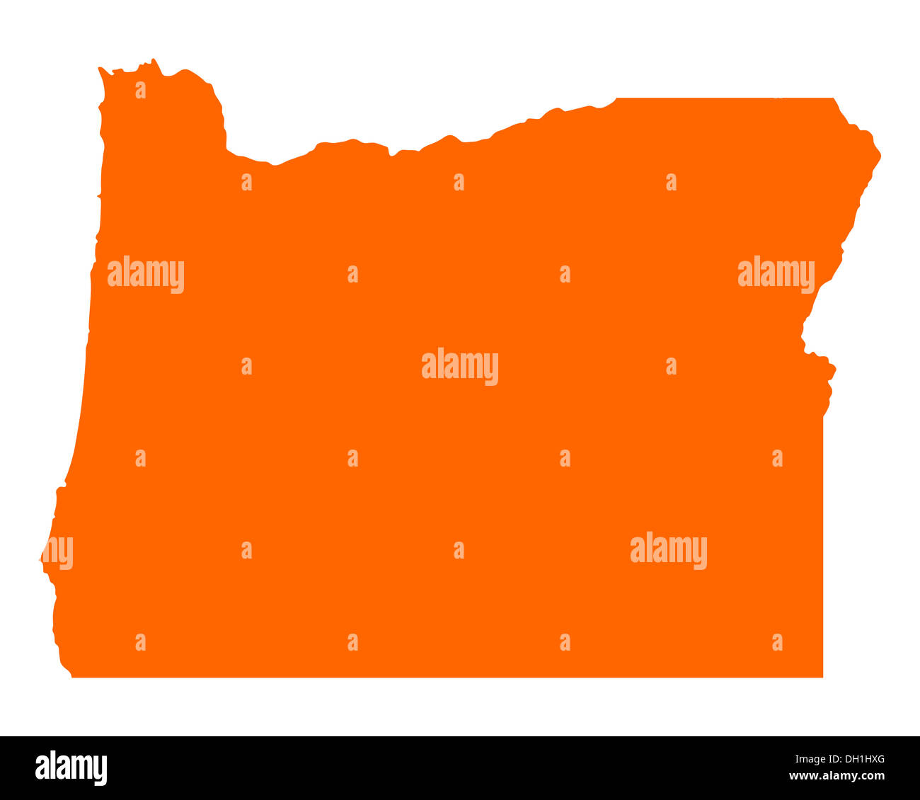 Map of Oregon Stock Photo - Alamy