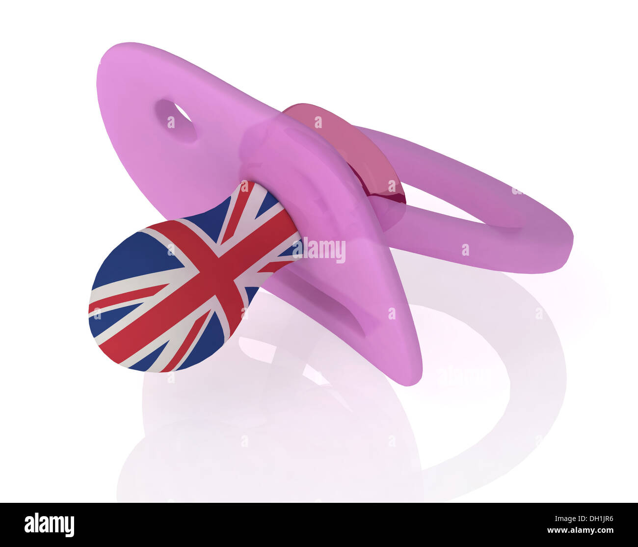 baby pacifier with uk flag, princess baby concepts, 3d illustration ...