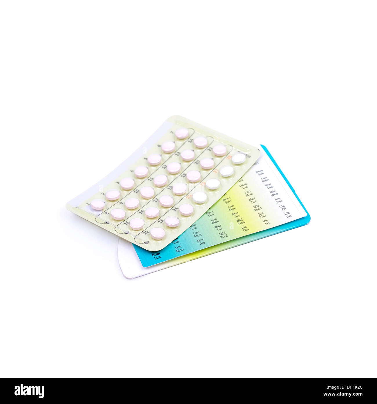 Contraception pills in pack Stock Photo