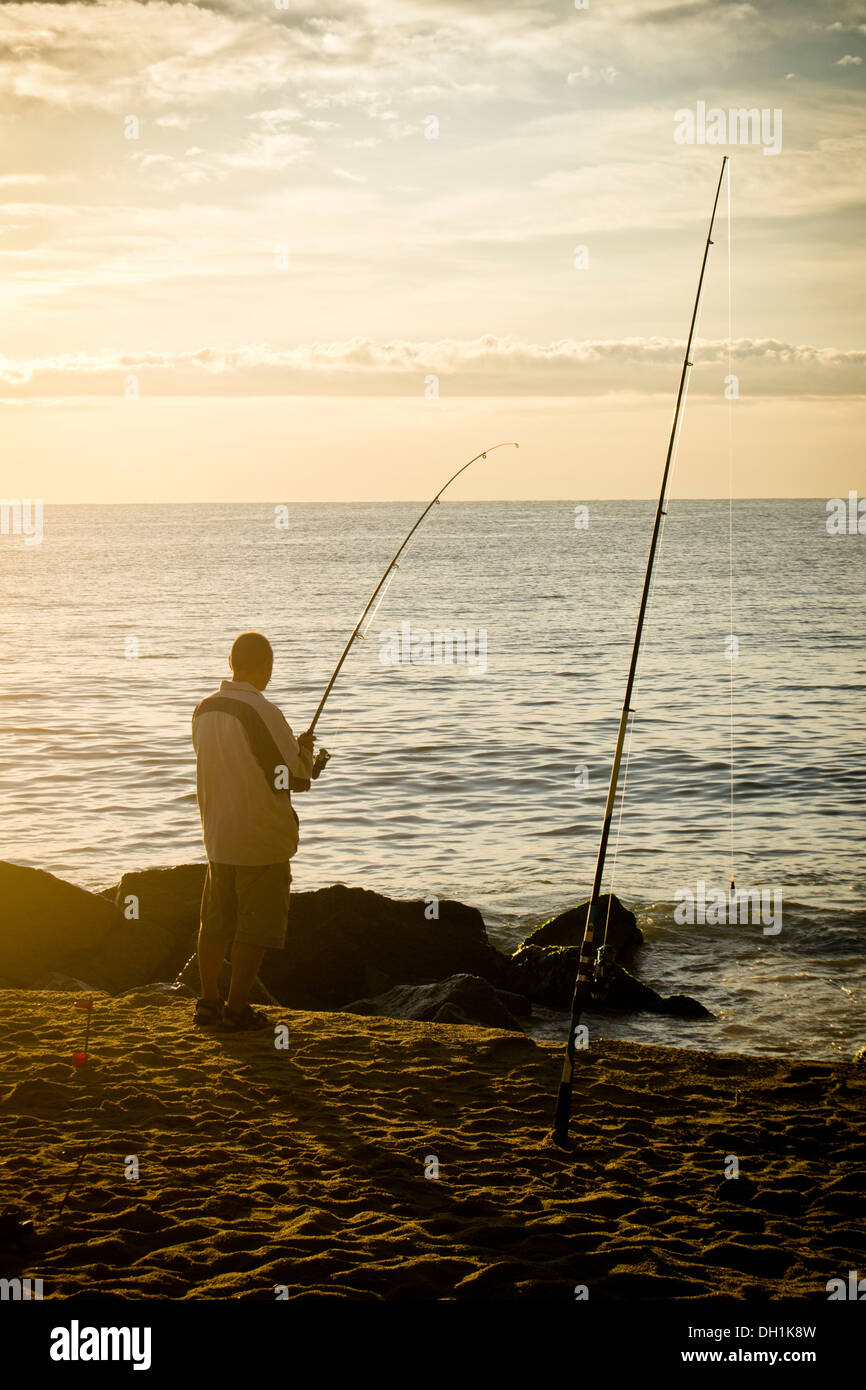 A man fishing Stock Photo