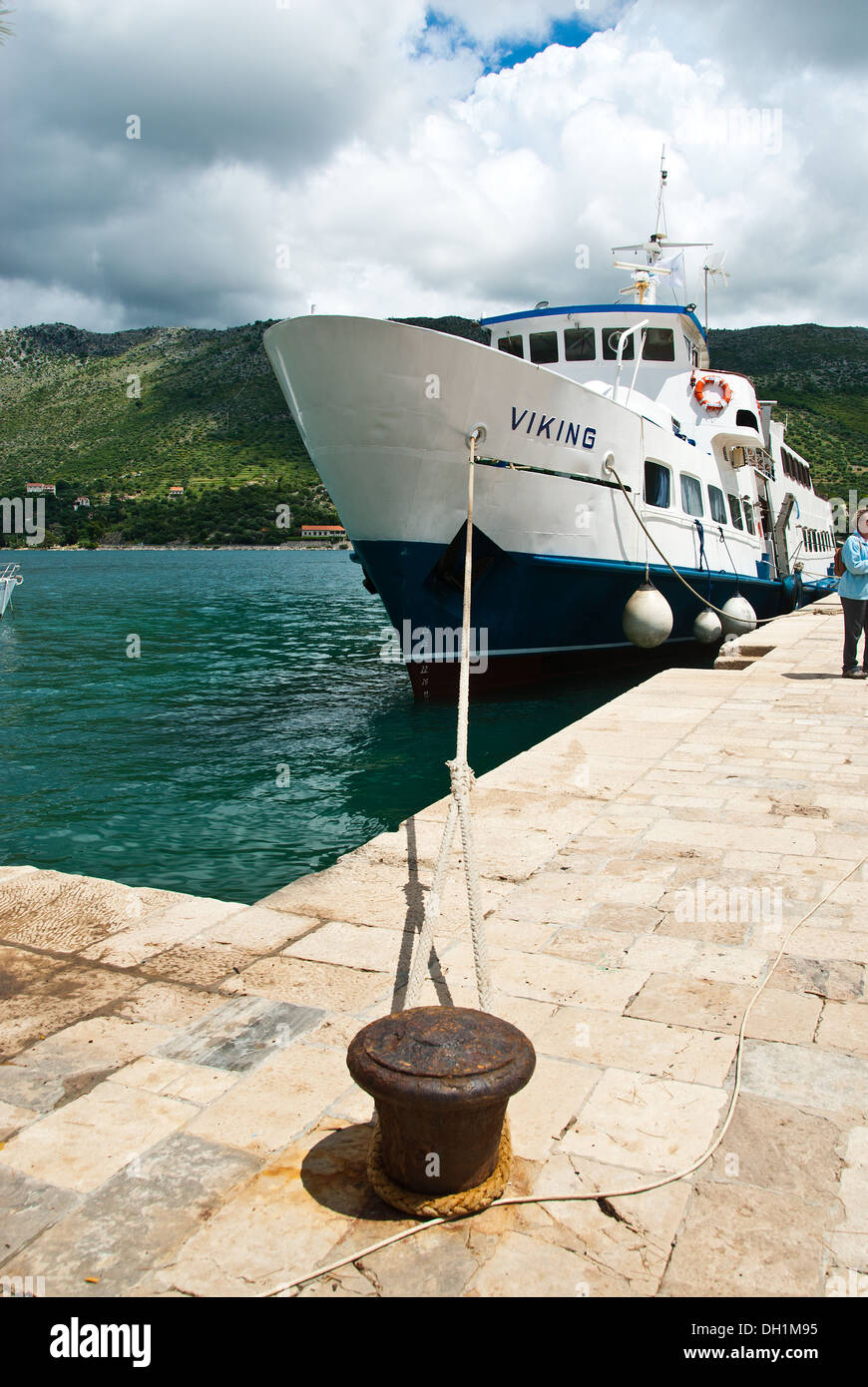 The Lopud ferry (Viking) moored on the Lapad Peninsular, Croatia. Stock Photo