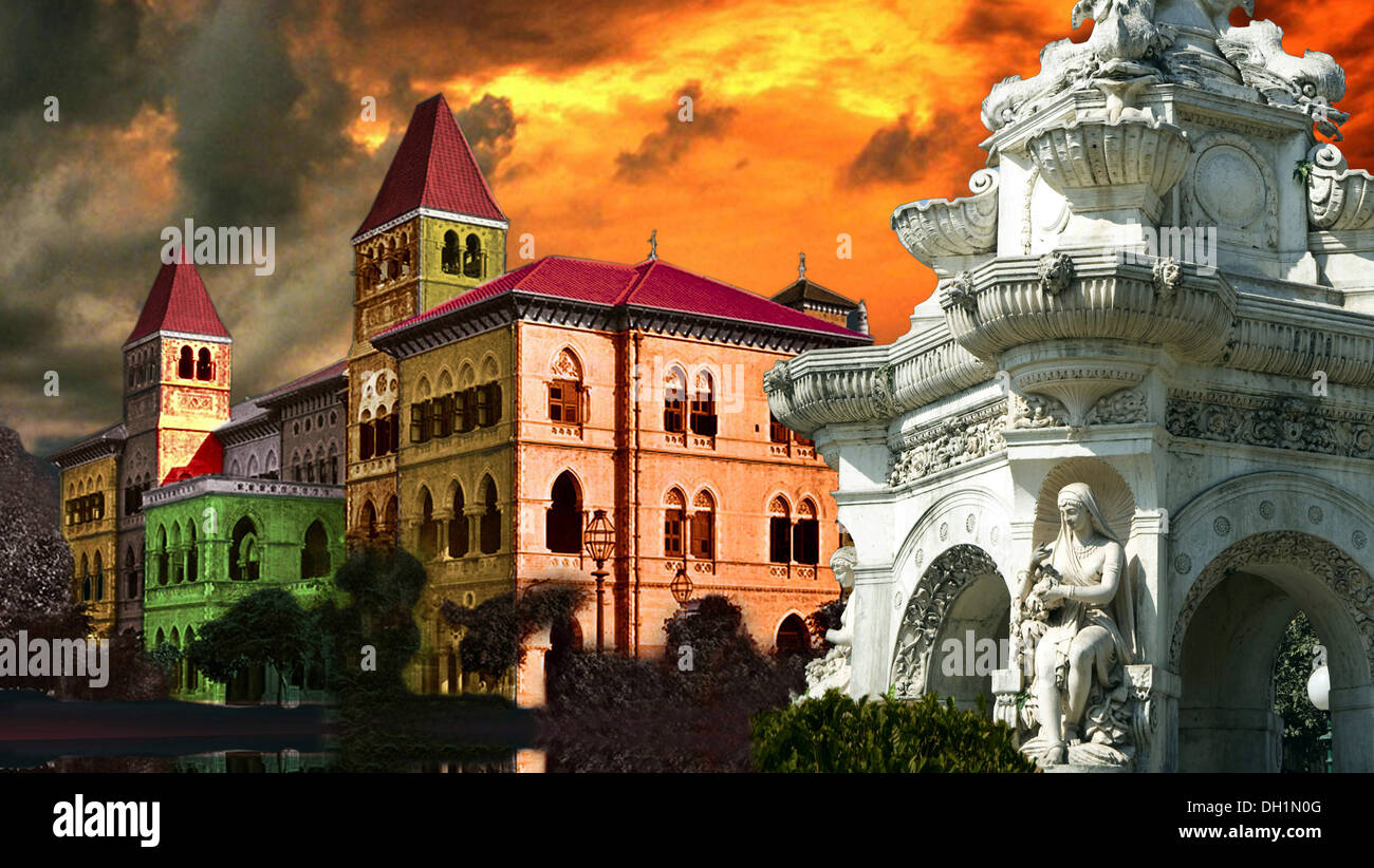 flora fountain and Central Telegraph Office at mumbai maharashtra India