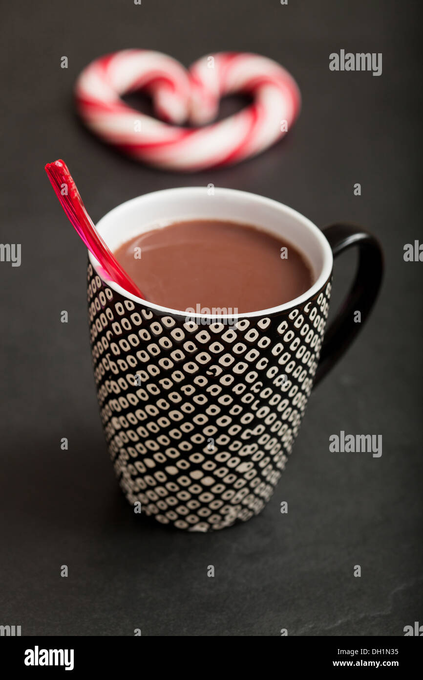 Closeup Mug Hot Chocolate Hard Stock Photos & Closeup Mug Hot ...