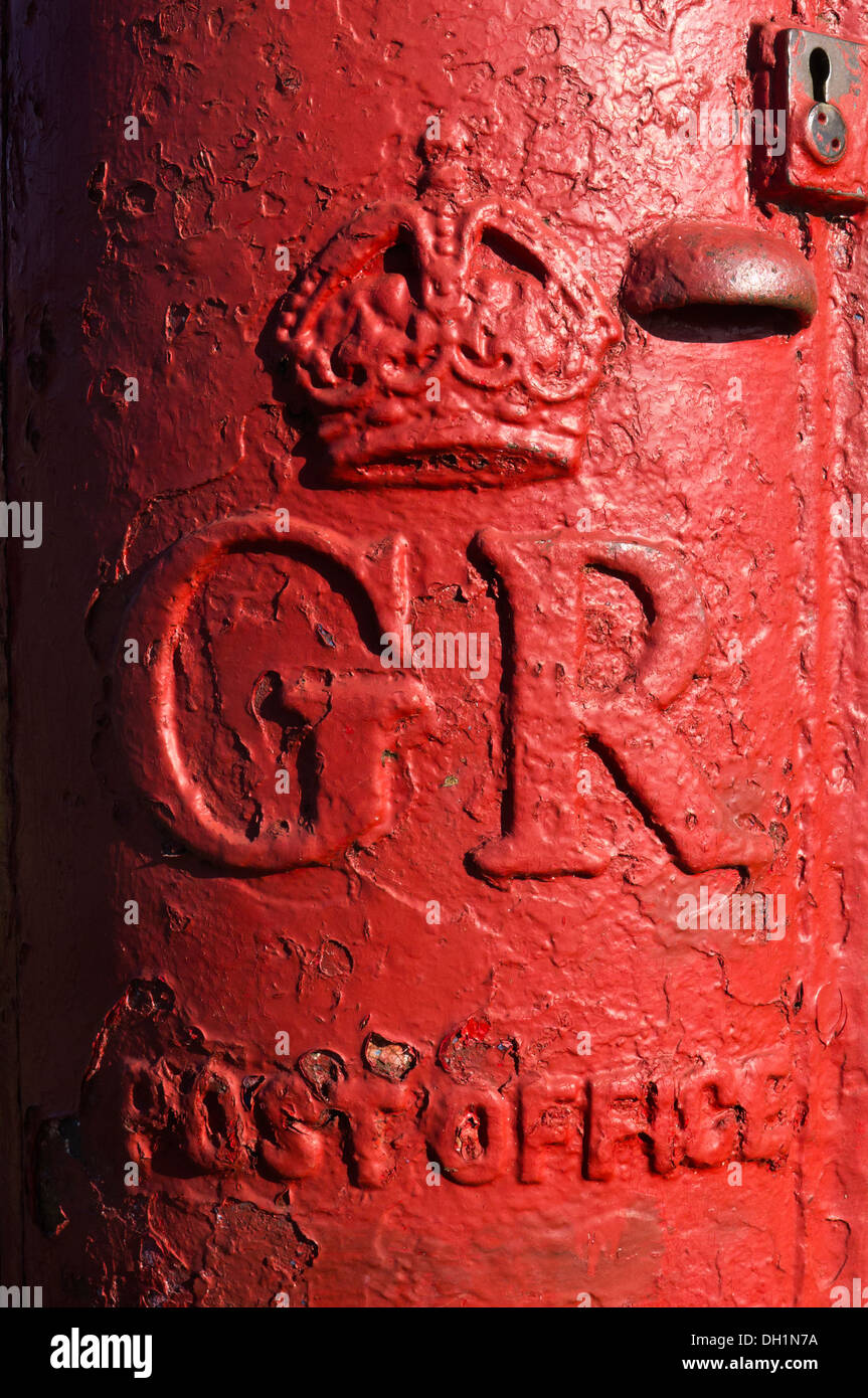Red GR post box. Stock Photo
