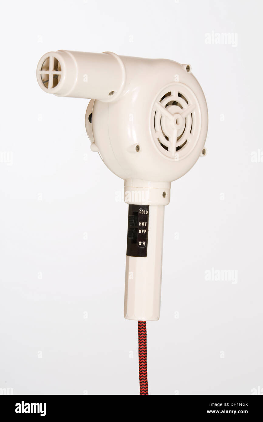 Old vintage early original Bakelite Hairdryer from the 1950's / 50's / 50 s / fifties , by Ormond, in white bakelite. Stock Photo