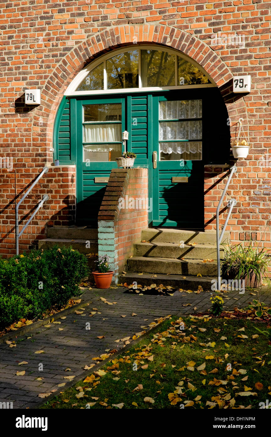 Doors on former coal miner''s house on historic Meerbeck estate, Moers