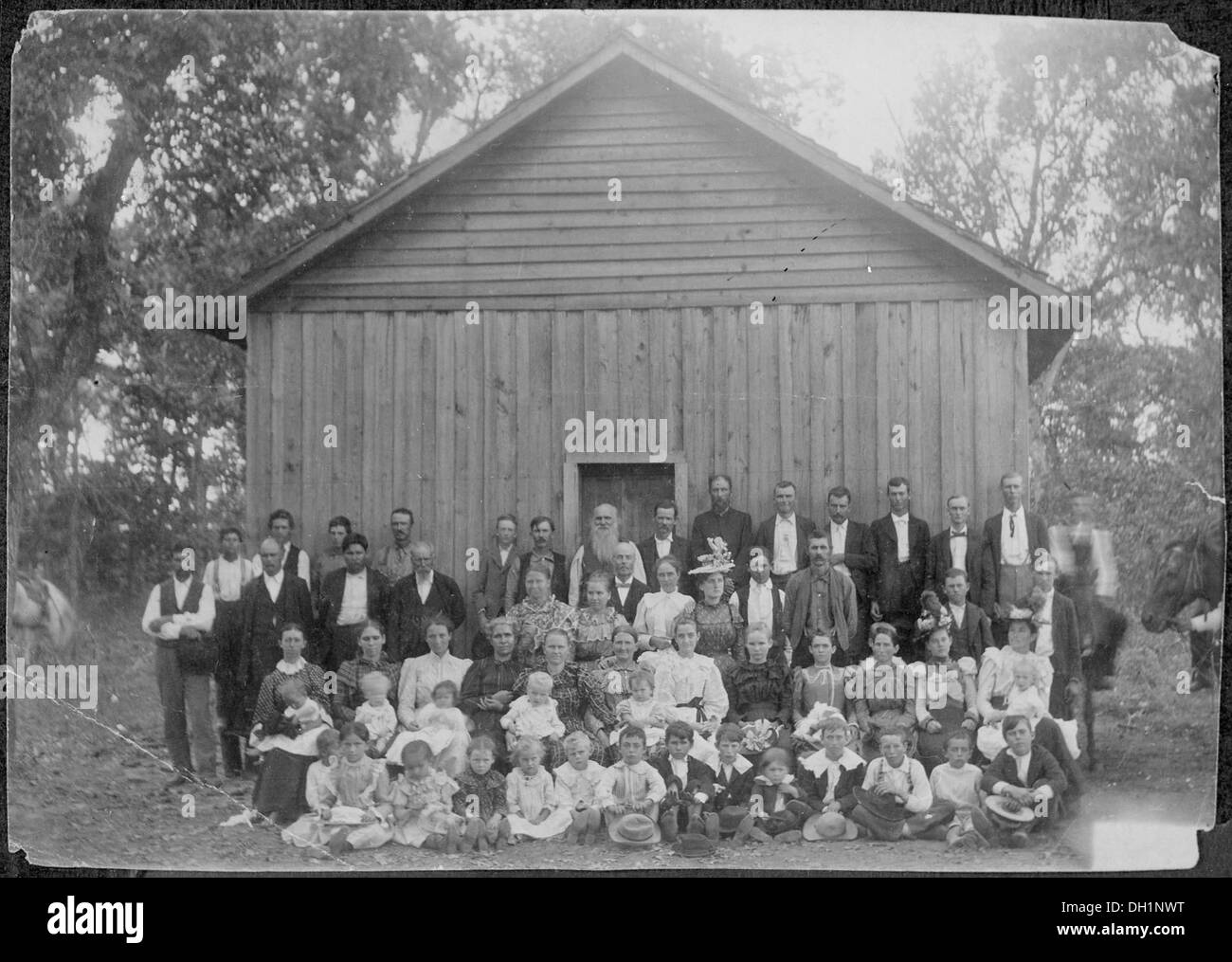 Sunday school, Indians and white(s). Indian Territory (Oklahoma), ca. 1900 516404 Stock Photo