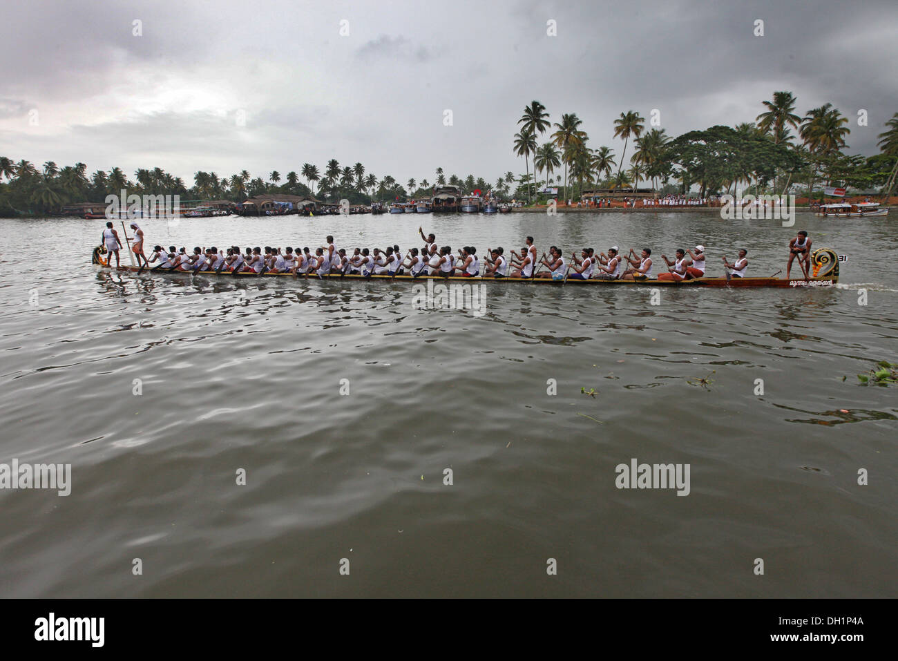 Boat Racing in Punnamada Lake at Kuttanad Alleppey Kerala India asia Stock Photo