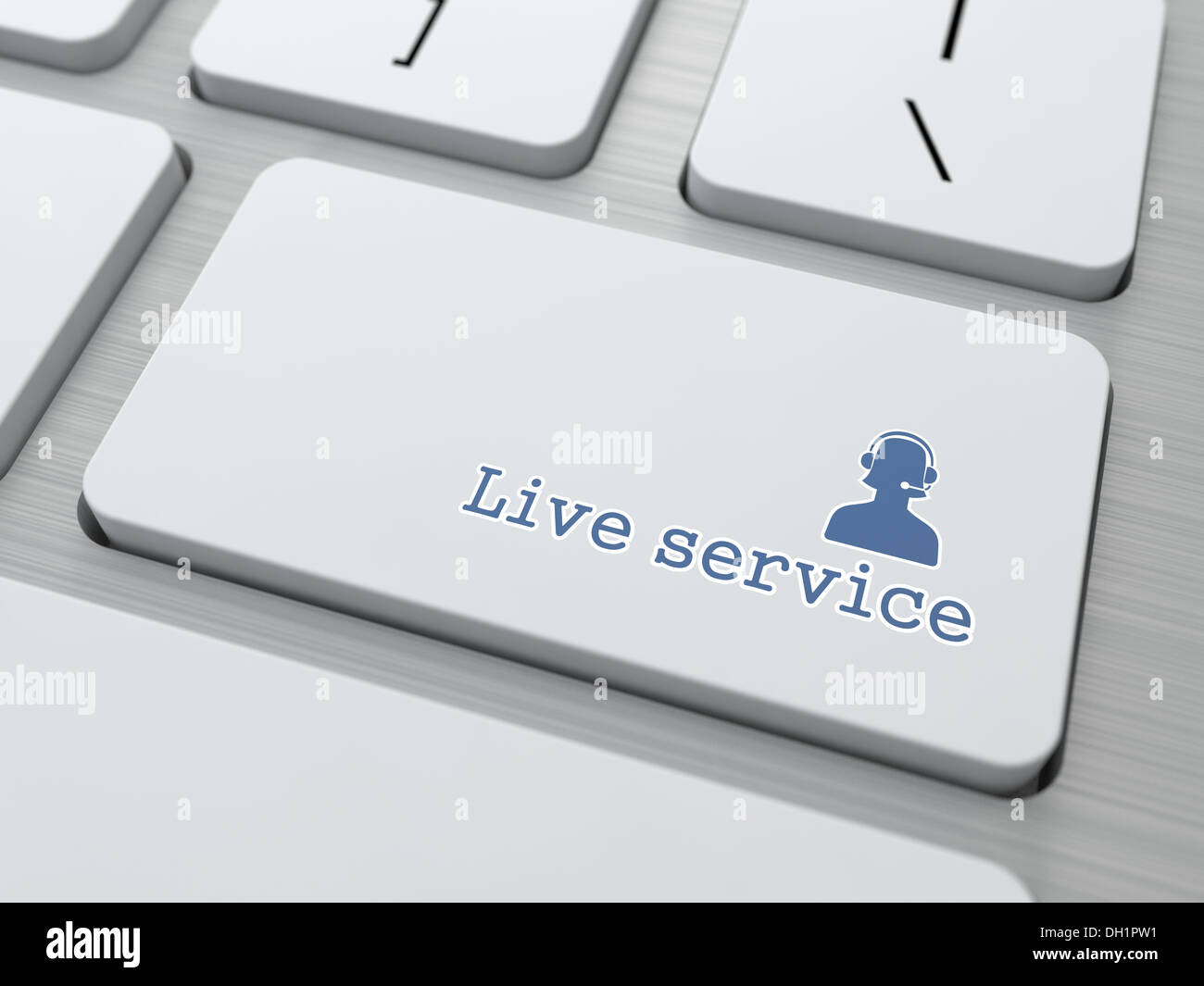 Button on Keyboard: 'Live Service' Stock Photo