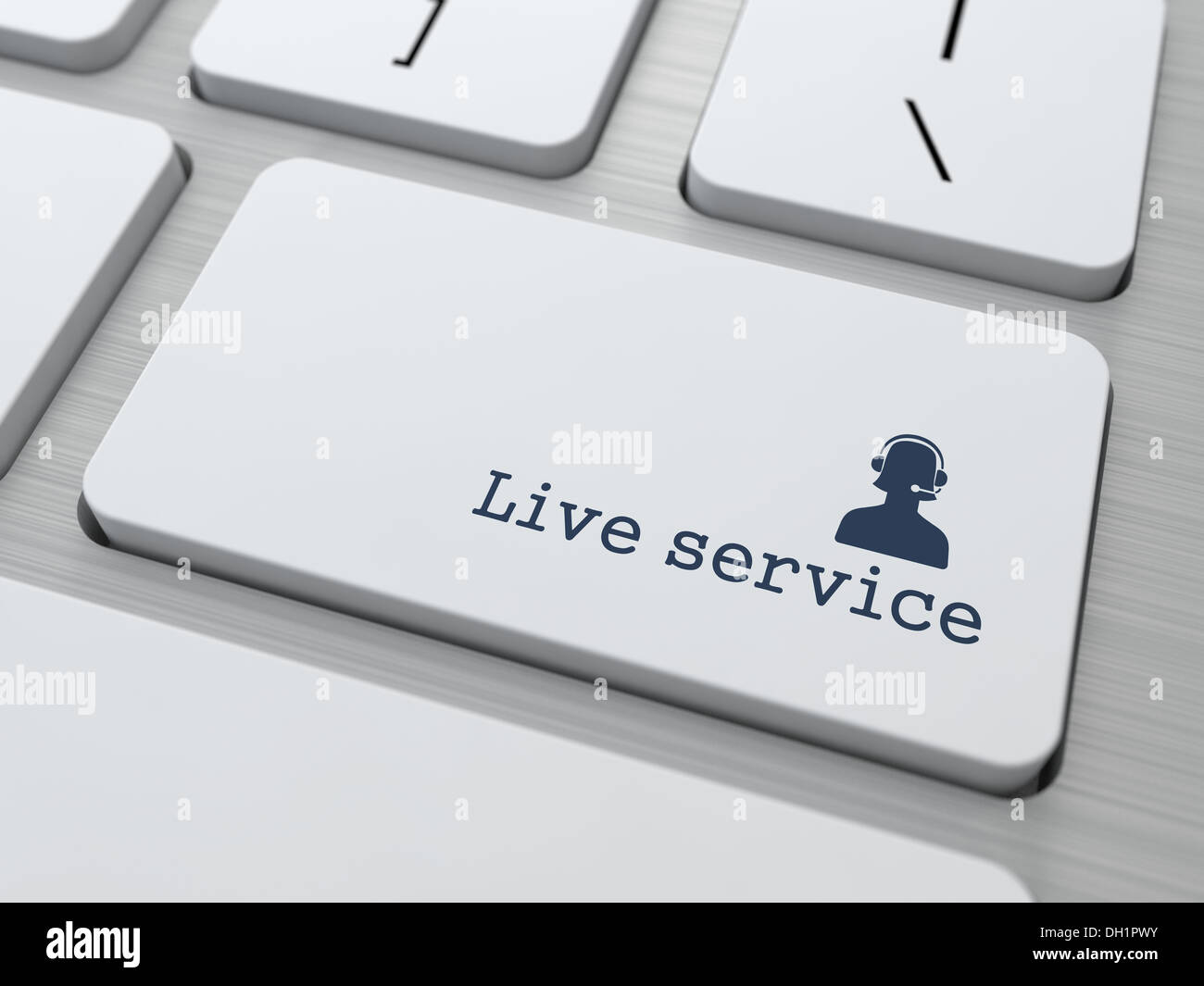 Button on Keyboard: 'Live Service' Stock Photo
