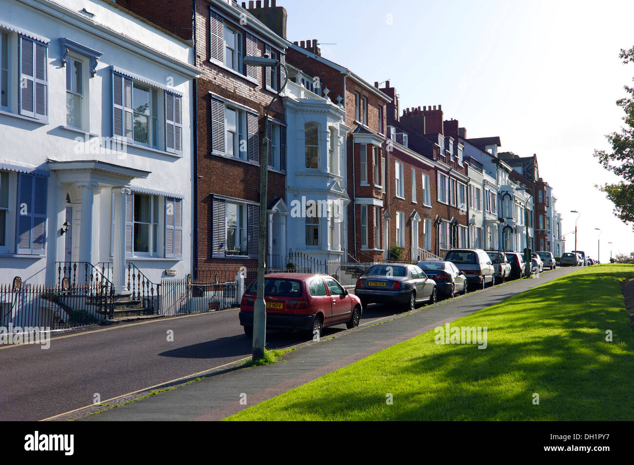 The Regency terrace at The Beacon, Exmouth, Devon, UK Stock Photo Alamy