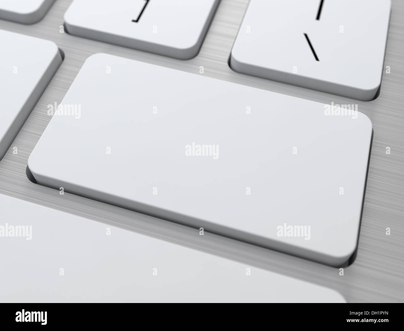 Blank Button on Modern Computer Keyboard. Stock Photo