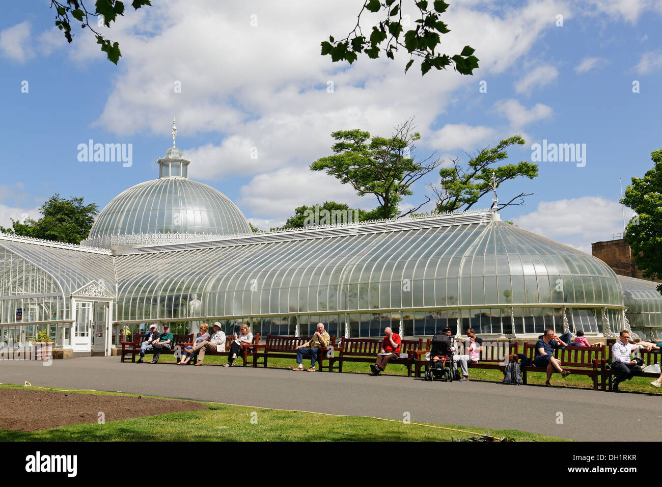 The Kibble Palace in the Botanic Gardens public park, West End of Glasgow, Scotland, UK Stock Photo