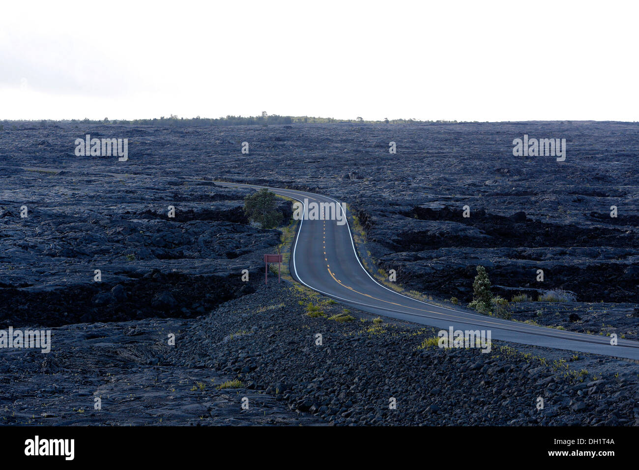 Curving street of the Chain of Craters Road, Hawai'i Volcanoes National Park, Big Island, Hawaii, USA Stock Photo