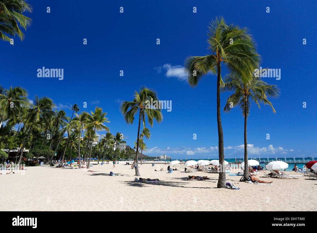 Hawaii waikiki beach sunbathing hi-res stock photography and images - Alamy
