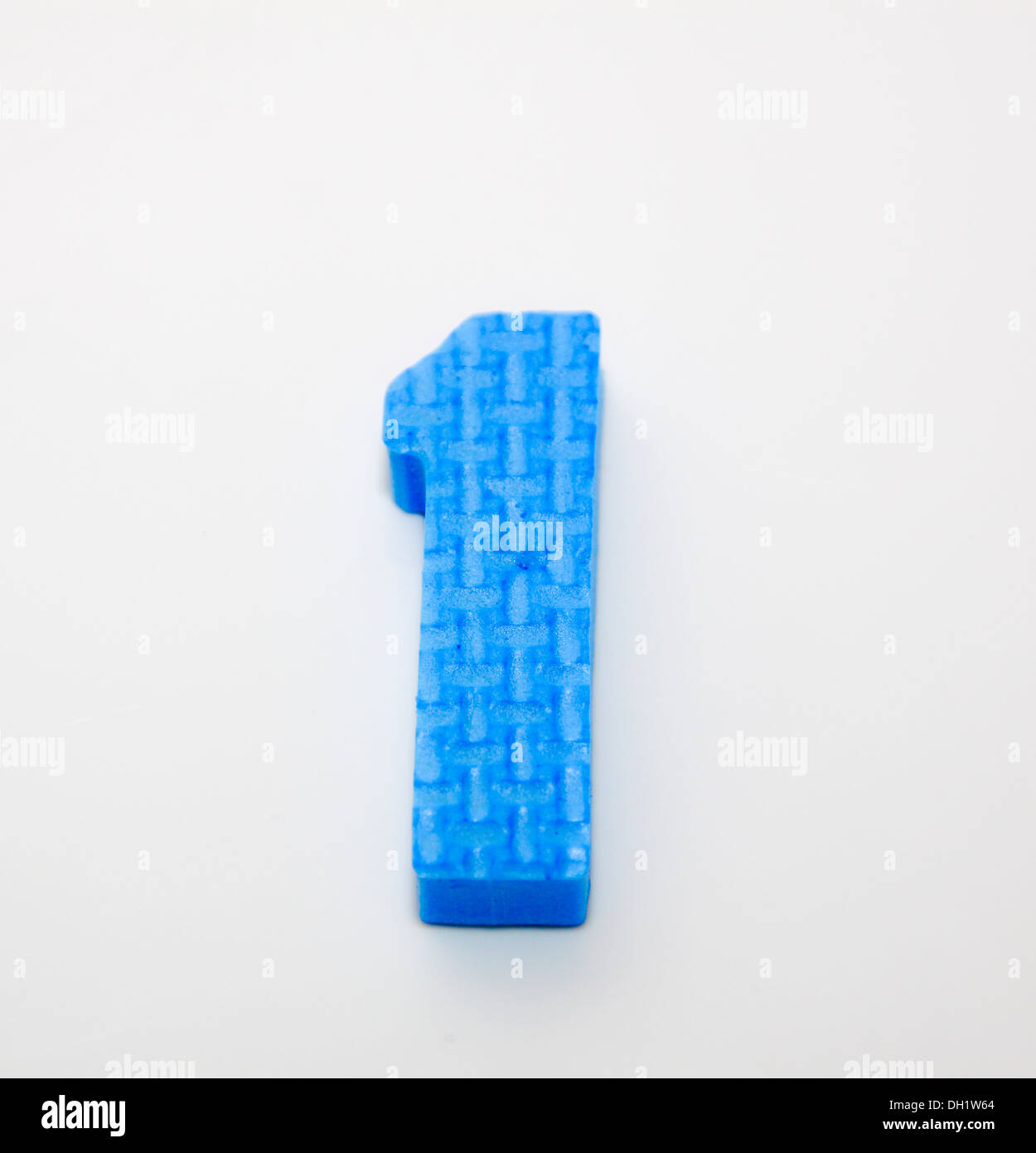 The number 1 as a plastic foam number Stock Photo