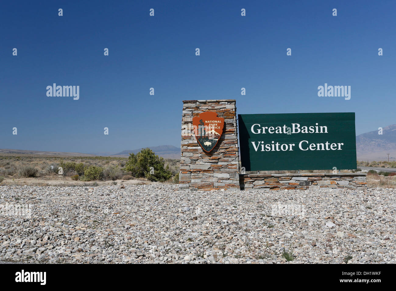 Great Basin Visitor Center, sign in the national park, White Pine