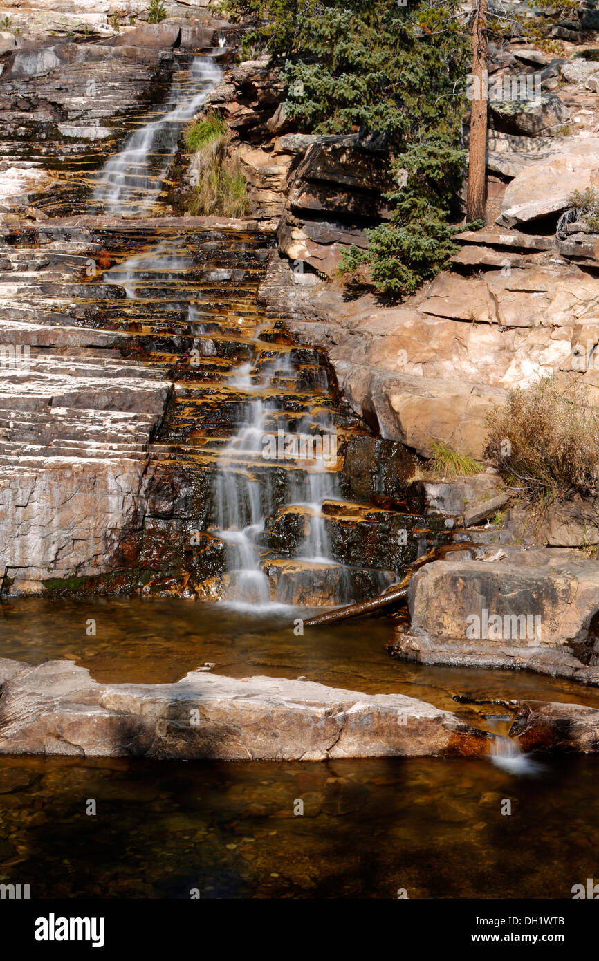Provo River Falls, Mirror Lake Scenic Byway, Route 150, Utah, USA Stock