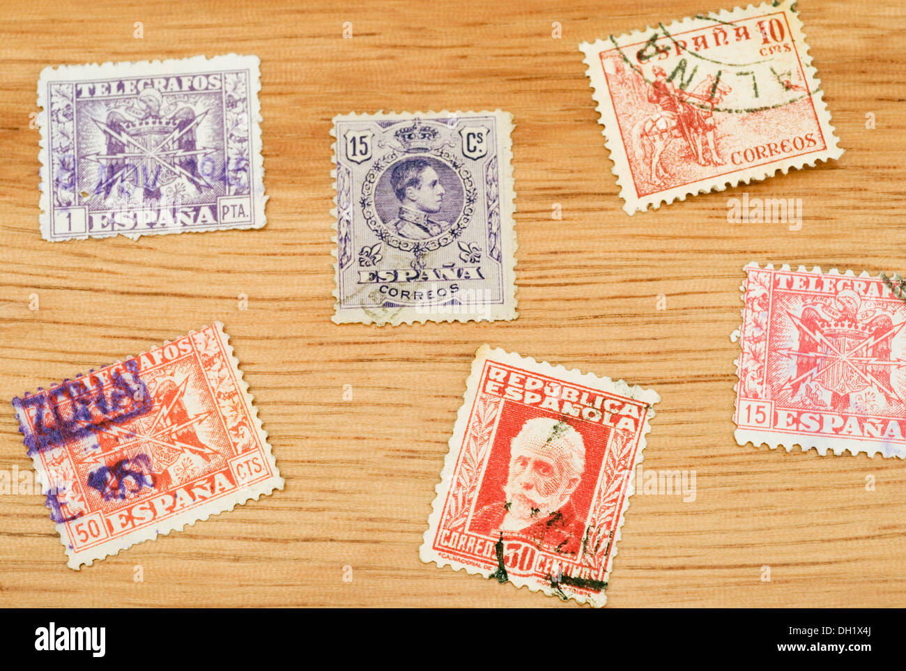 Old Spanish stamps Stock Photo Alamy