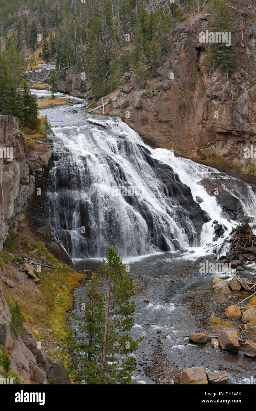 Gibbon Falls, Yellowstone National Park, Wyoming, USA Stock Photo