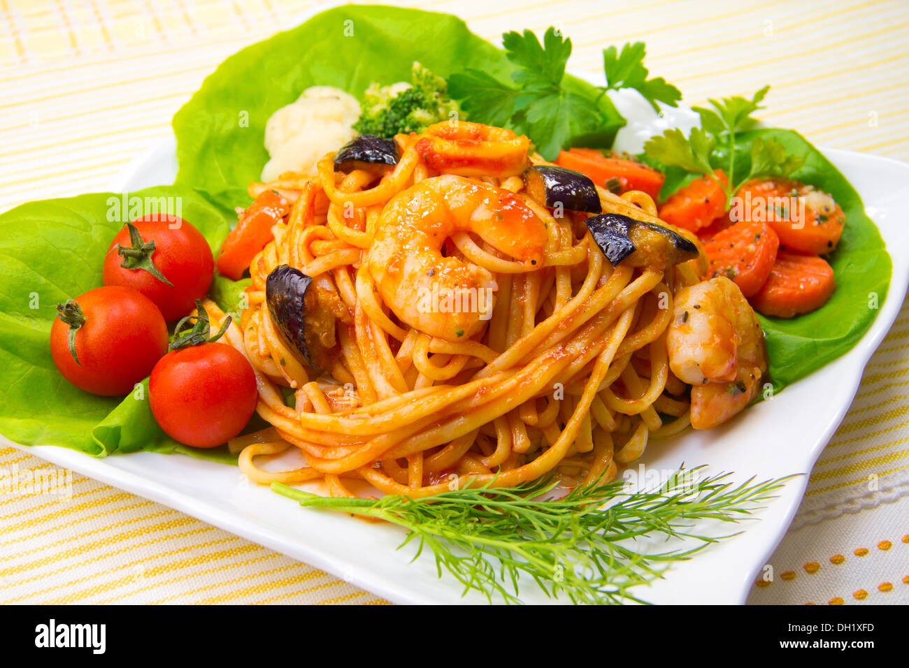 Spaghetti alla pescatora Stock Photo - Alamy