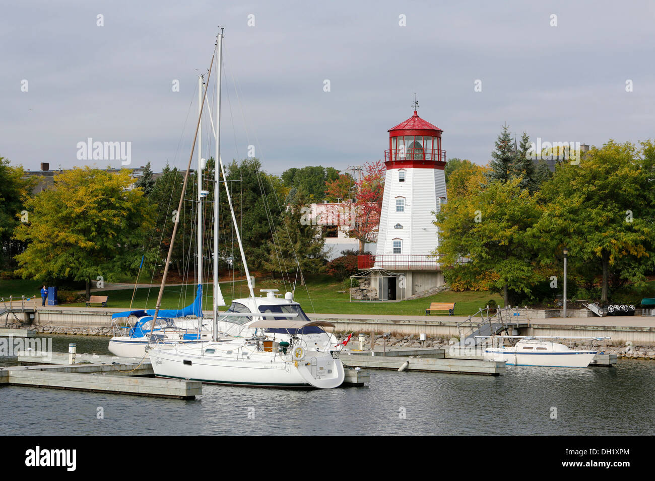 Port and lighthouse of Prescott, Ontario, Canada Stock Photo Alamy