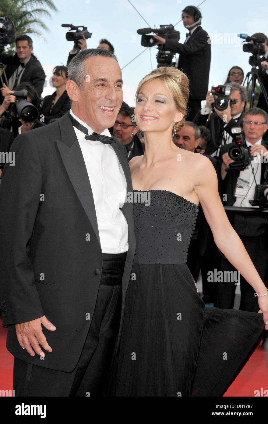 Cannes International Film Festival 2012: Thierry Ardisson and Audrey Crespo-Mara posing during a photocall on 2012.05.19 Stock Photo