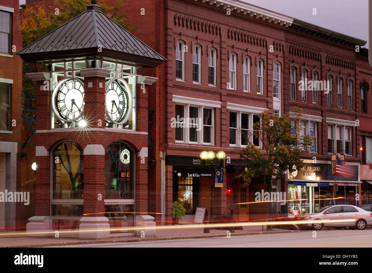 Clock Tower, Main Street, Concord, New Hampshire, USA Stock Photo Alamy