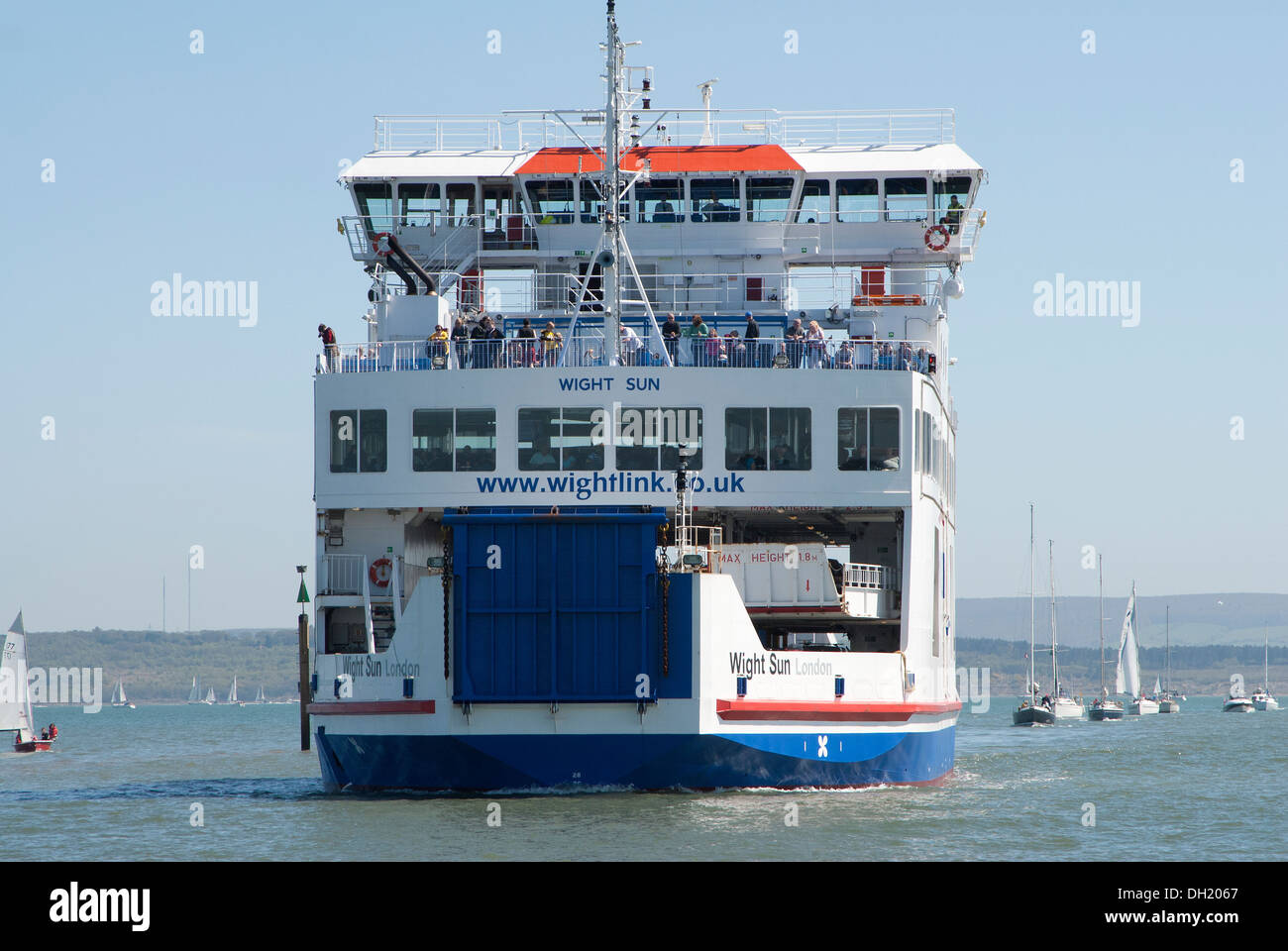 Wightlink ferry in the Lymington River, Solent, Hampshire Stock Photo