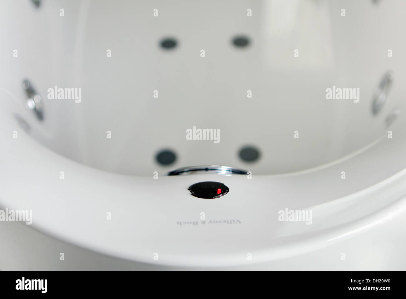 Close-up of white Villeroy + Boch hot tub Stock Photo